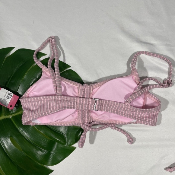 NWT $38 Xhilaration‎ Metallic Ribbed Cinched Bikini Top + Bottom [ XS ] - Picture 8 of 16
